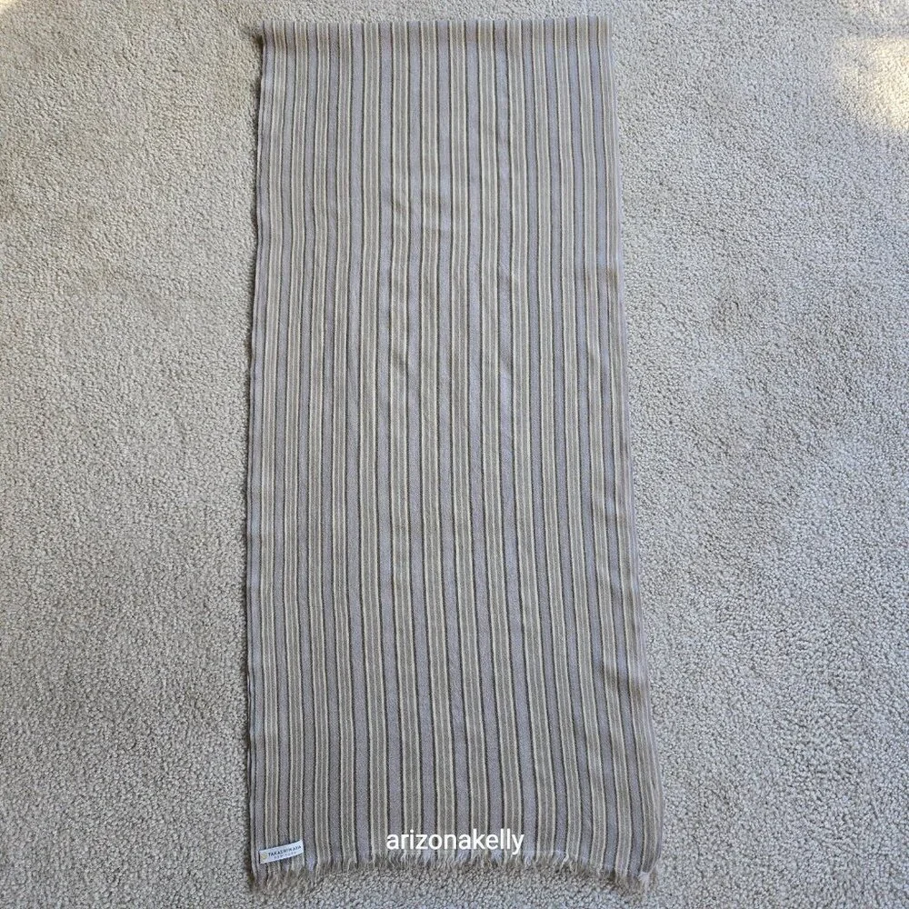 Takashimaya Cashmere Stripe Oblong Scarf